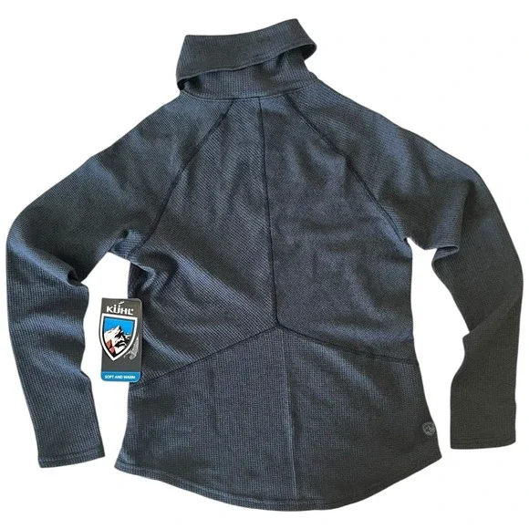 KUHL Women's Petra Turtleneck Sweater Medium‎ #8066 Abyss Gray Blue Waffle NWT - Picture 7 of 9